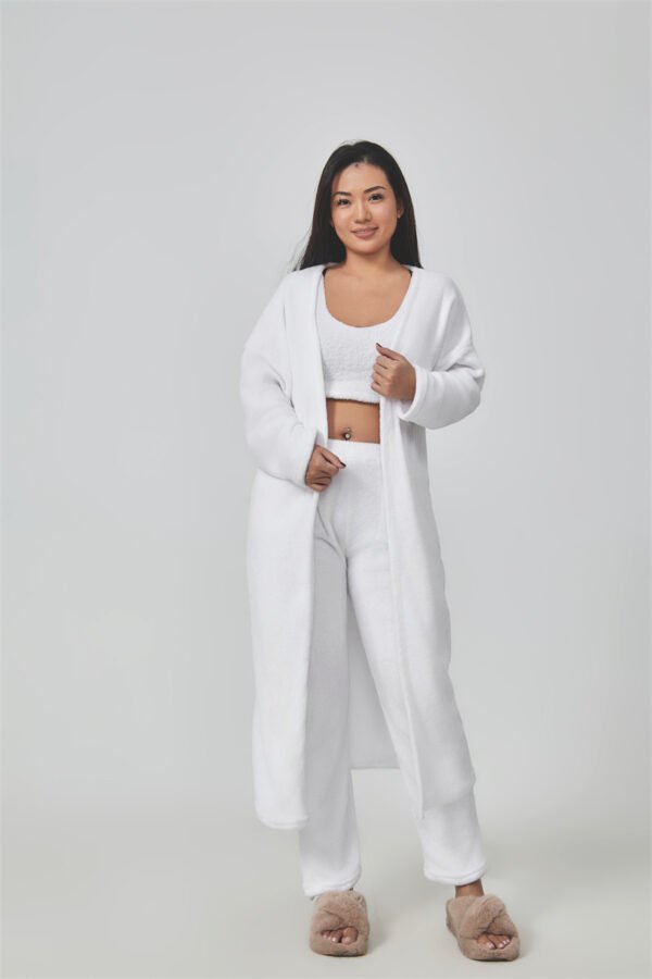 Women's 3-Piece Pajama Set – Cozy Winter Lounge Set, Cute Matching Loungewear, Warm Fleece Pants & Top - Image 8