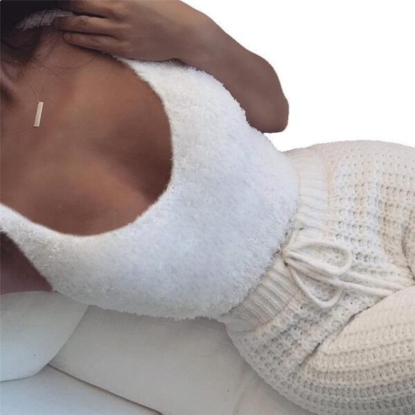 Women's 3-Piece Pajama Set – Long Sleeve Crop Top & Drawstring Shorts - Image 7