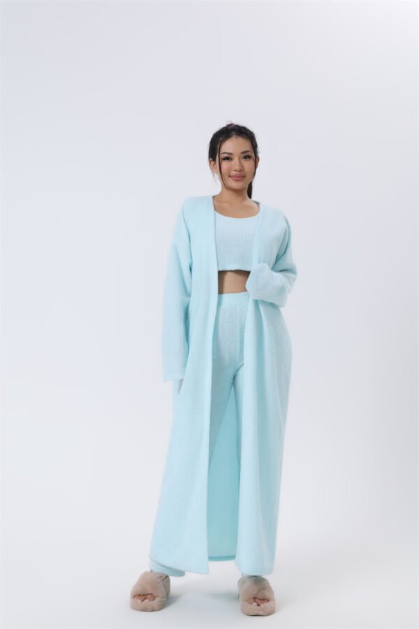 Women's 3-Piece Pajama Set – Cozy Winter Lounge Set, Cute Matching Loungewear, Warm Fleece Pants & Top - Image 7