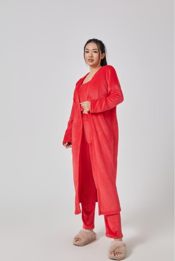 Women's 3-Piece Pajama Set – Cozy Winter Lounge Set, Cute Matching Loungewear, Warm Fleece Pants & Top - Image 10
