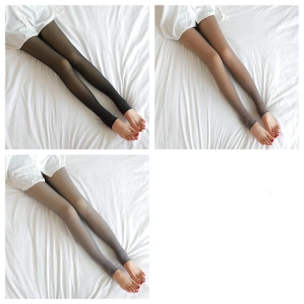 Plus Size Fleece-Lined Tights for Women – Thermal Winter Leggings, Opaque & Warm Fleece-Lined Pantyhose for Fall & Winter - Image 4